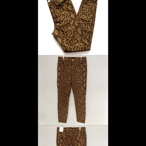Zara High Waist Skinny Snake Print Jeans - Picture 3 of 5